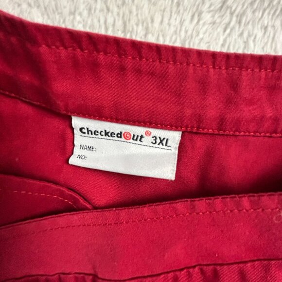 Checked Out Red Chef Coat Short Sleeve 3XL Lightweight Uniform Kitchen Wear - Picture 3 of 7